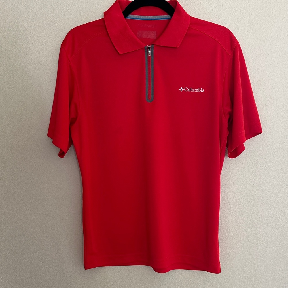 Columbia Men's S Vibrant Red Polo Shirt EUC